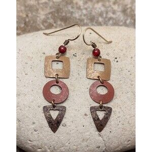 Adajio Handmade Gemstone Enamel Dangle GF Gold Filled Earrings